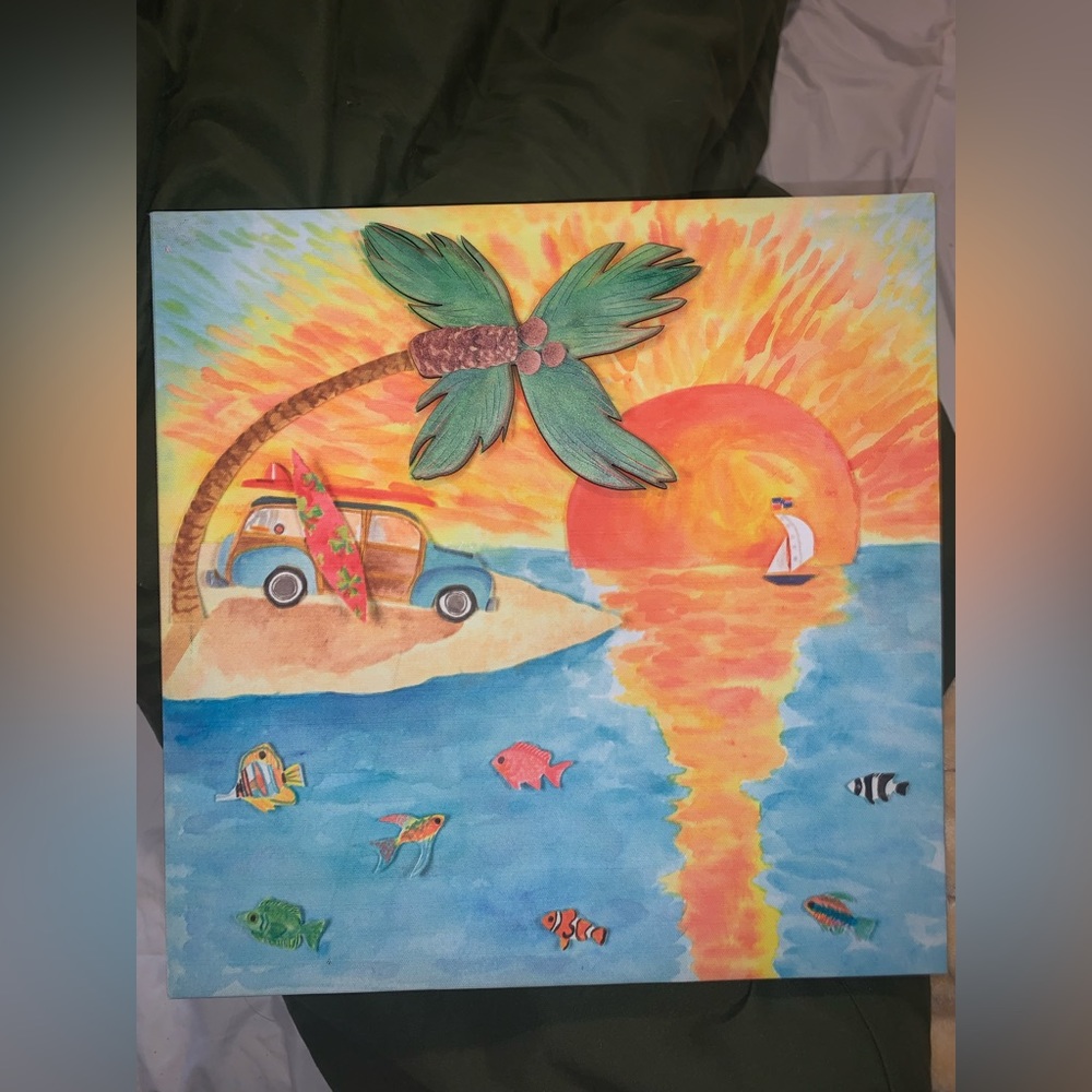 summer warm toned art for wall, painting